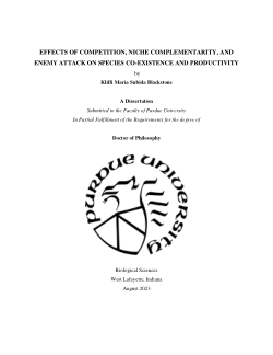 EFFECTS OF COMPETITION, NICHE COMPLEMENTARITY, AND ENEMY ATTACK ON SPECIES CO-EXISTENCE AND PRODUCTIVITY