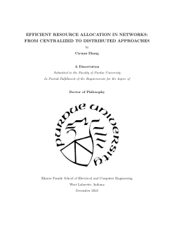 EFFICIENT RESOURCE ALLOCATION IN NETWORKS: FROM CENTRALIZED TO DISTRIBUTED APPROACHES