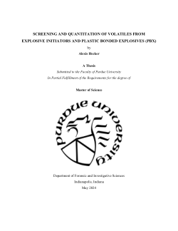 Screening and Quantitation of Volatiles from Explosive Initiators and Plastic Bonded Explosives (PBX)