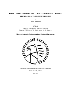 <b>DIRECT IN SITU MEASUREMENT OF PFAS LEACHING AT A LONG-TERM LAND-APPLIED BIOSOLIDS SITE</b>