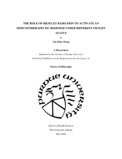 <b>THE ROLE OF HIGH LET RADIATION TO ACTIVATE AN IMMUNOTHERAPEUTIC RESPONSE UNDER DIFFERENT OXYGEN STATUS</b>