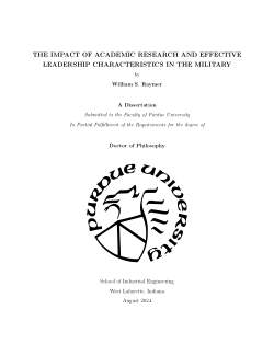 THE IMPACT OF ACADEMIC RESEARCH AND EFFECTIVE LEADERSHIP CHARACTERISTICS IN THE MILITARY