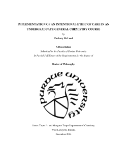 Implementation of an Intentional Ethic of Care in an Undergraduate General Chemistry Course