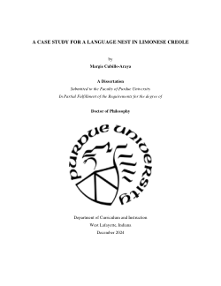 <b>A Case Study for a Language Nest in Limonese Creole</b>