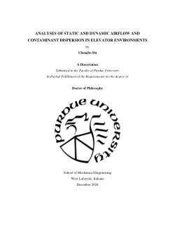 <b>Analyses of Static and Dynamic Airflow and </b><b>Contaminant Dispersion in Elevator Environments</b>