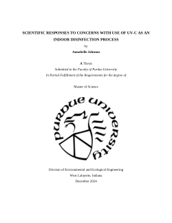SCIENTIFIC RESPONSES TO CONCERNS WITH USE OF UV-C AS AN INDOOR DISINFECTION PROCESS