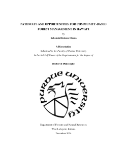 PATHWAYS AND OPPORTUNITIES FOR COMMUNITY-BASED FOREST MANAGEMENT IN HAWAI’I