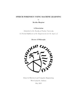 <b>Speech Forensics Using Machine Learning</b>