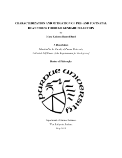 <b>Characterization and mitigation of pre- and postnatal heat stress through genomic selection</b>