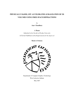 <b>PHYSICALLY BASED, GPU ACCELERATED AURALIZATION OF 3D VOLUMES USING FREE SPACE DIFFRACTIONS</b>