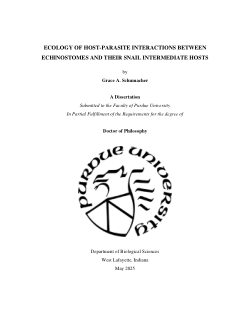 <b>ECOLOGY OF HOST-PARASITE INTERACTIONS BETWEEN ECHINOSTOMES AND THEIR SNAIL INTERMEDIATE HOSTS</b>