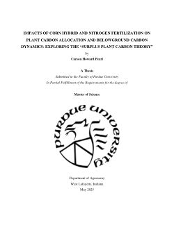 <b>Impacts of Corn Hybrid and Nitrogen Fertilization on Plant Carbon Allocation and Belowground Carbon Dynamics: Exploring the “Surplus Plant Carbon Theory”</b>