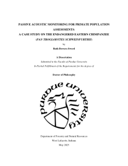 <b>Passive acoustic monitoring for primate population assessments: A case study on the endangered eastern chimpanzee (</b><b><i>Pan troglodytes schweinfurthii</i></b><b>)</b>