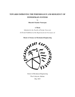 <b>TOWARDS IMPROVING THE PERFORMANCE AND RESILIENCY OF POWERTRAIN SYSTEMS</b>