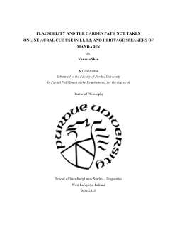 Plausibility and the garden path not taken: Online aural cue use in L1, L2, and heritage speakers of Mandarin