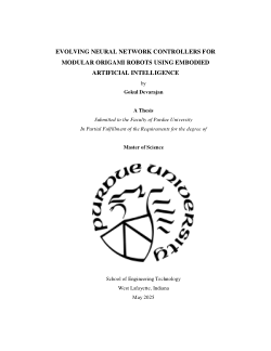 <b>EVOLVING NEURAL NETWORK CONTROLLERS FOR MODULAR ORIGAMI ROBOTS USING EMBODIED ARTIFICIAL INTELLIGENCE</b>