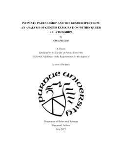 <b>Intimate Partnership and the Gender Spectrum: An Analysis of Gender Exploration within Queer Relationships</b>