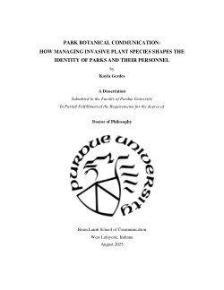 <b>Park Botanical Communication: </b><b>How Managing Invasive Plant Species Shapes the Identity of Parks and Their Personnel</b>