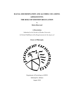 <b>RACIAL DISCRIMINATION AND ALCOHOL USE AMONG ADOLESCENTS: </b><b>THE ROLE OF EMOTION REGULATION</b>