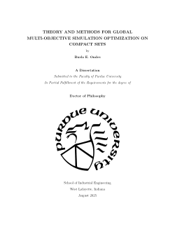 <b>THEORY AND METHODS FOR GLOBAL MULTI-OBJECTIVE SIMULATION OPTIMIZATION ON COMPACT SETS</b>