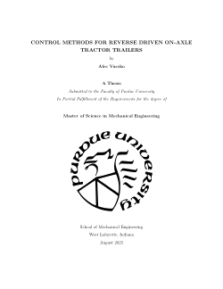 Control Methods for Reverse Driven On-Axle Tractor Trailers