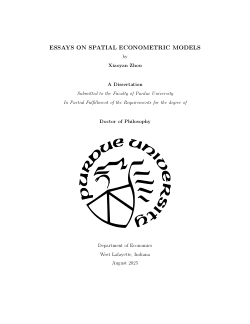 ESSAYS ON SPATIAL ECONOMETRIC MODELS