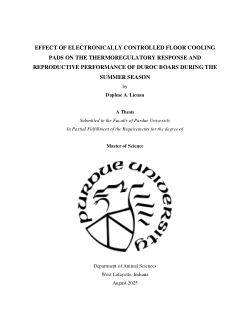 <b>EFFECT OF ELECTRONICALLY CONTROLLED FLOOR COOLING PADS ON THE THERMOREGULATORY RESPONSE AND REPRODUCTIVE PERFORMANCE OF DUROC BOARS DURING THE SUMMER SEASON</b>