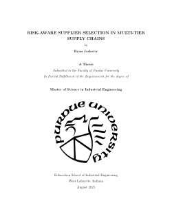 RISK-AWARE SUPPLIER SELECTION IN MULTI-TIER SUPPLY CHAINS