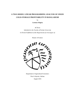<b>A Two-Model Linear Programming Analysis of Onion Cold-Storage Profitability in Bangladesh</b>