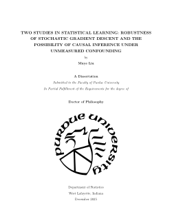 TWO STUDIES IN STATISTICAL LEARNING: ROBUSTNESS OF STOCHASTIC GRADIENT DESCENT AND THE POSSIBILITY OF CAUSAL INFERENCE UNDER UNMEASURED CONFOUNDING