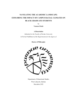 <b>FROM CLIMATE TO MOTIVATION: UNDERSTANDING THE IMPACT OF RACIAL CAMPUS ENVIRONMENTS ON BLACK GRADUATE STUDENTS</b>