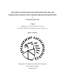 <b>Towards Automated Peak Estimation for ABR and Federated Learning for Auditory Brainstem Responses</b>