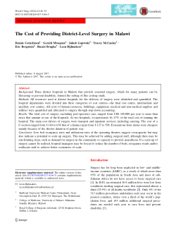The Cost of Providing District-Level Surgery in Malawi.