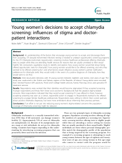 Young women's decisions to accept chlamydia screening: influences of stigma and doctor-patient interactions.