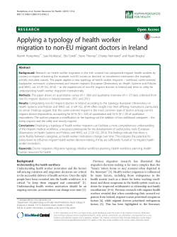 Applying a typology of health worker migration to non-EU migrant doctors in Ireland