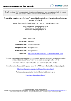 "I won't be staying here for long": a qualitative study on the retention of migrant nurses in Ireland