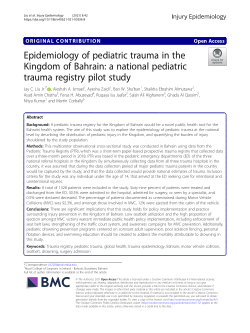 Epidemiology of pediatric trauma in the Kingdom of Bahrain: a national pediatric trauma registry pilot study