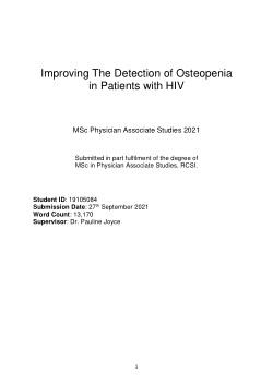 Improving The Detection of Osteopenia in Patients with HIV