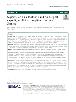 Supervision as a tool for building surgical capacity of district hospitals: the case of Zambia
