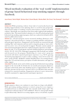 Mixed methods evaluation of the ‘real-world’ implementation of group-based behavioral stop smoking support through Facebook