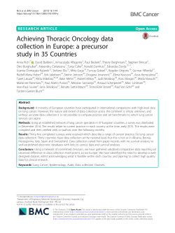 Achieving thoracic oncology data collection in Europe: a precursor study in 35 countries