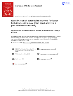Identification of potential risk factors for lower limb injuries in female team-sport athletes: a prospective cohort study