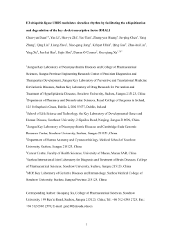 E3 ubiquitin ligase UBR5 modulates circadian rhythm by facilitating the ubiquitination and degradation of the key clock transcription factor BMAL1