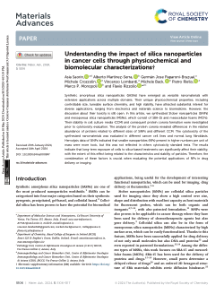 Understanding the impact of silica nanoparticles in cancer cells through physicochemical and biomolecular characterizations