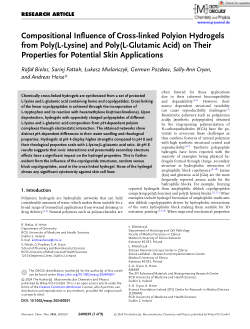 Compositional influence of cross-linked polyion hydrogels from poly(L-lysine) and poly(L-glutamic acid) on their properties for potential skin applications