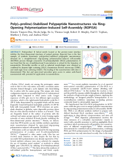 Poly(l-proline)-stabilized polypeptide nanostructures via ring-opening polymerization-induced self-assembly (ROPISA)