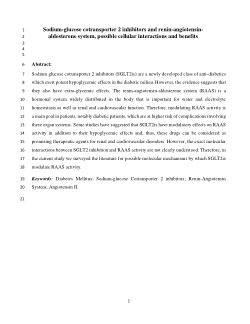 Sodium-glucose cotransporter 2 inhibitors and renin-angiotensin-aldosterone system, possible cellular interactions and benefits