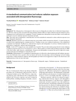 A standardised communication tool reduces radiation exposure associated with intraoperative fluoroscopy