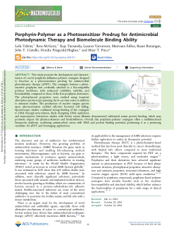 Porphyrin-polymer as a photosensitizer prodrug for antimicrobial photodynamic therapy and biomolecule binding ability