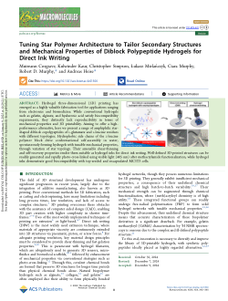 Tuning star polymer architecture to tailor secondary structures and mechanical properties of diblock polypeptide hydrogels for direct ink writing
